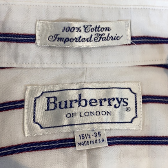 Burberry Striped Long Sleeve Button Down Dress Shirt: Size 15.5x35 - Picture 4 of 13